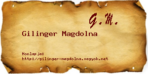 Gilinger Magdolna névjegykártya